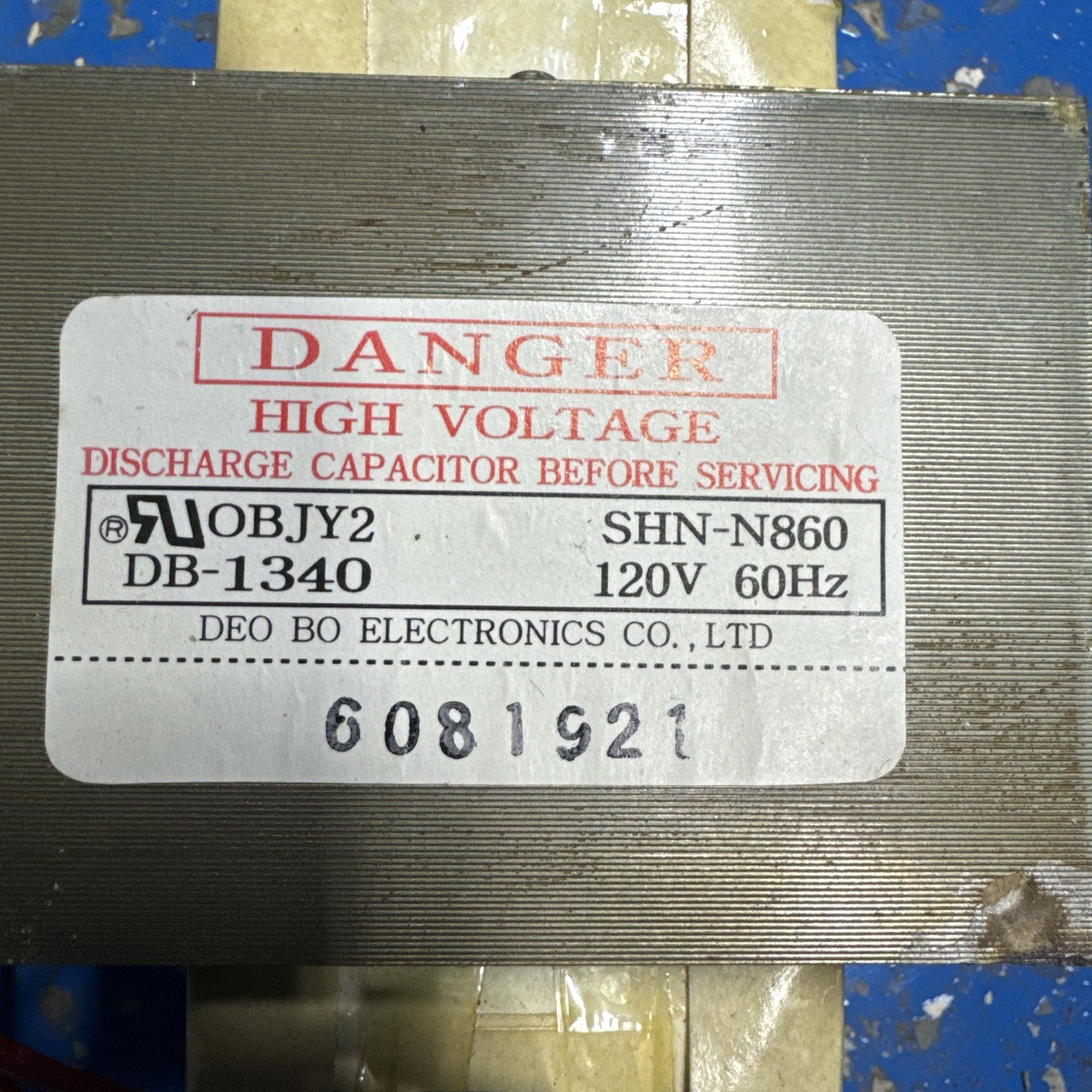 GE Microwave Transformer DB-1340 (Money Back Guarantee)