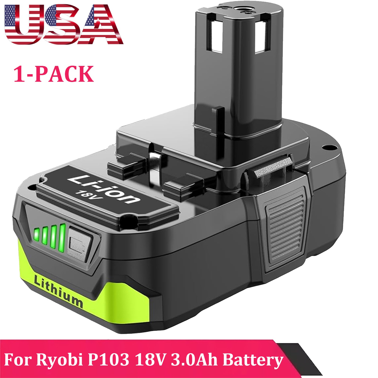 For RYOBI P108 one 18V High Capacity 6.0Ah/3.0Ah Battery Lithium-Ion Battery New