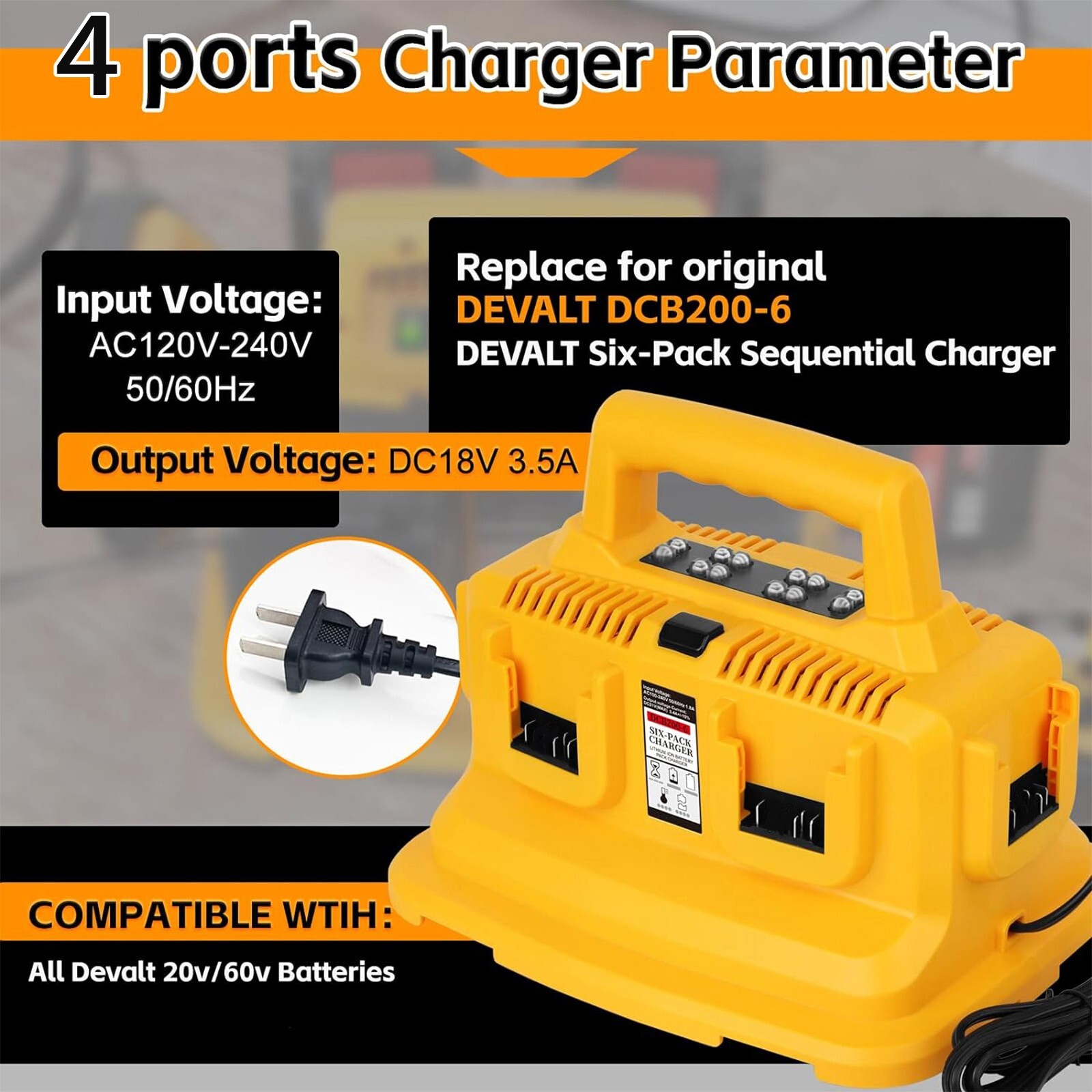 For DeWalt 20V 20Volt Max 8.0AH Lithium-ion Battery DCB206 DCB205 Charger DCB104