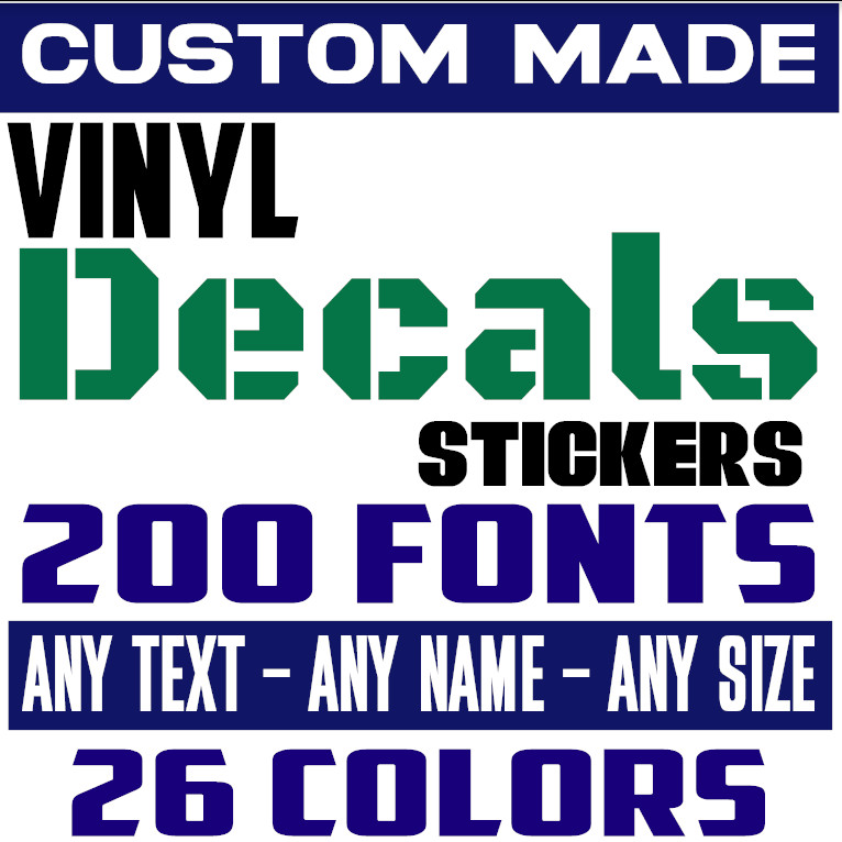 Custom Text Vinyl Decal Sticker Personalized Lettering ANY TEXT – ANY NAME {c25