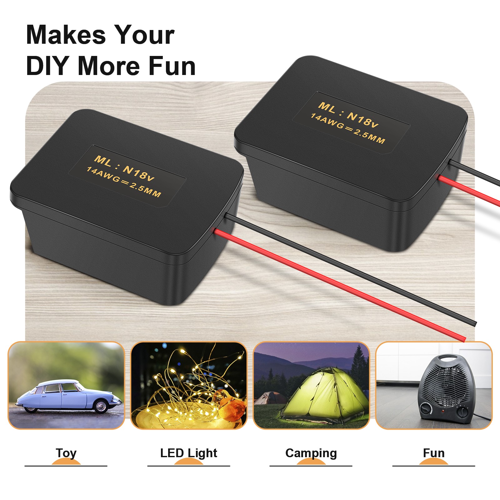 DIY Power Wheels Adapter Connect Compatible With Milwaukee M18 18V Battery Dock