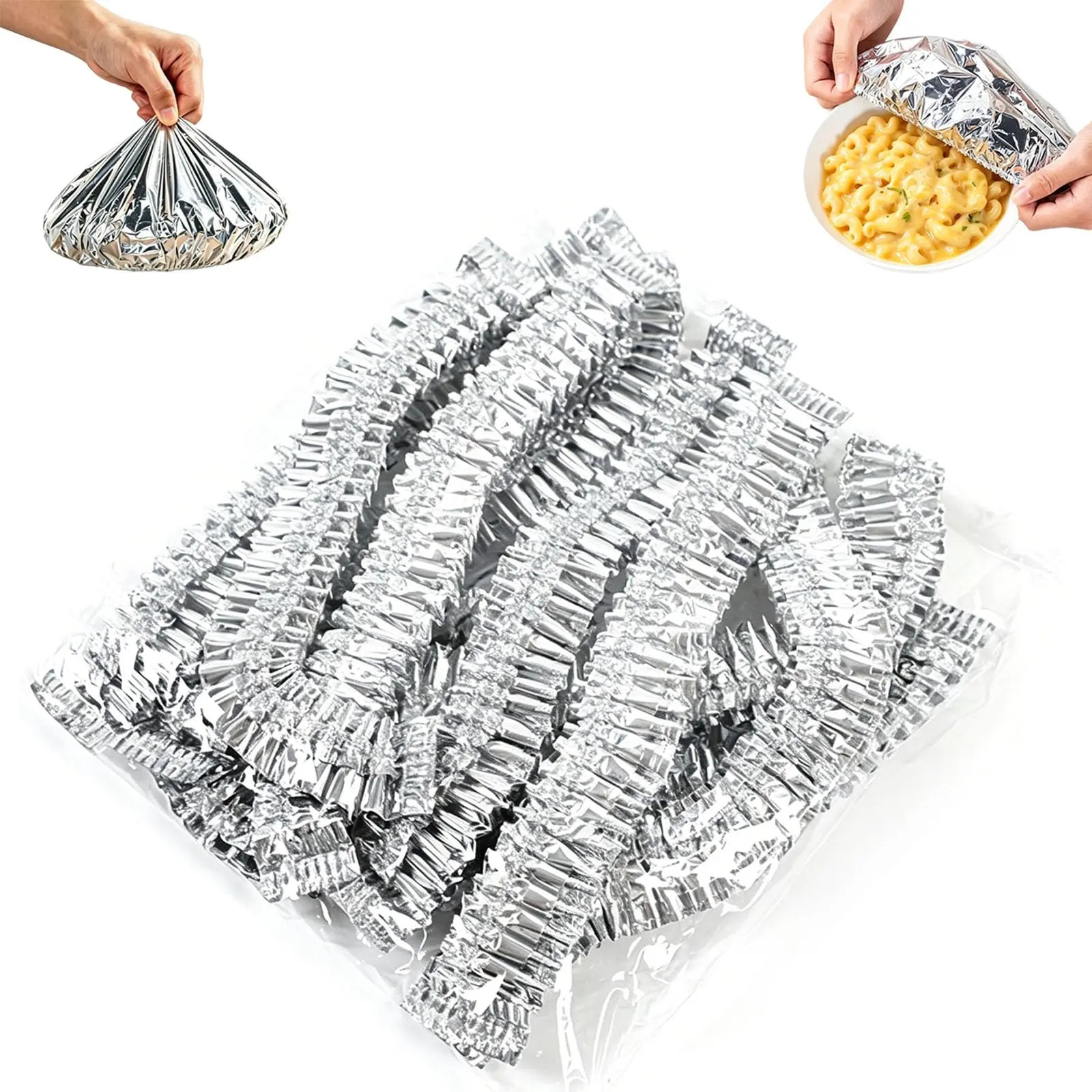100pcs Repeatable Aluminum Foil Film Insulation Cover, Aluminum Foil Food Covers