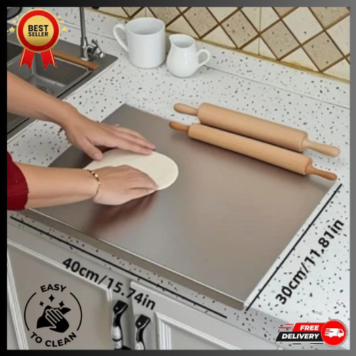 Stainless Steel Cutting Board with Lip for Kitchen Chopping Boards for Counterto