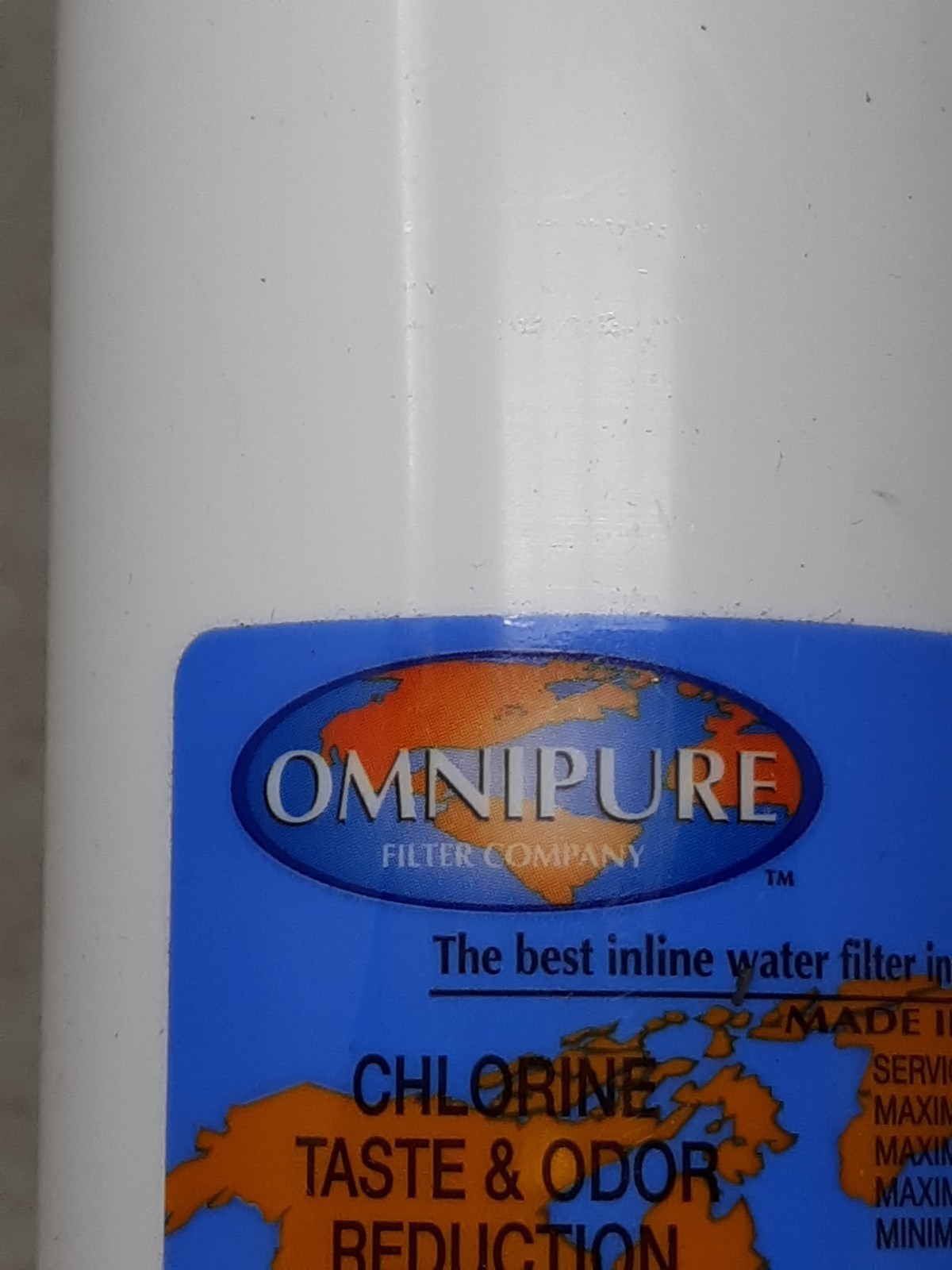 Omnipure Q5633 Inline Water Filter Chlorine Taste Odor Reduction USA