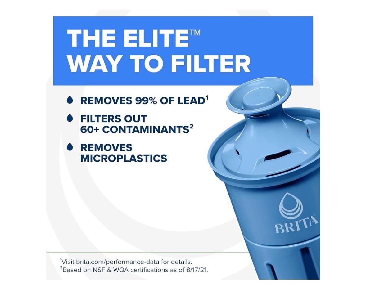 Brita Large 10-Cup Elite Water Filter Pitcher New Sealed White