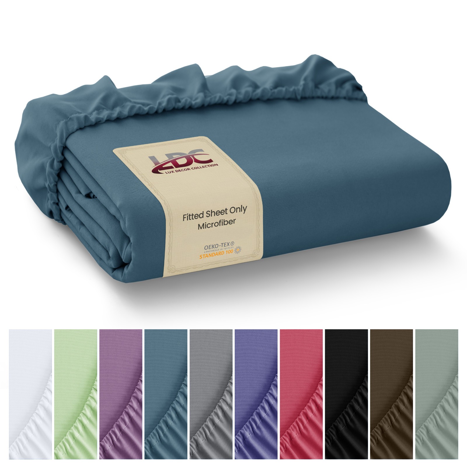Premium Fitted Sheet Solid Deep Pocket Soft Microfiber Breathable Bottom Sheets