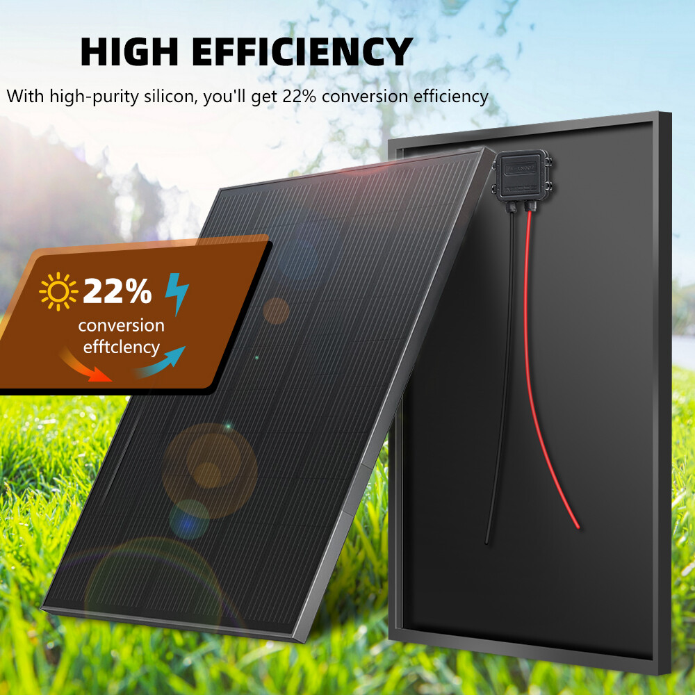 100W 200W Watt Monocrystalline Solar Panel High Efficiency PV 12V For Home RV