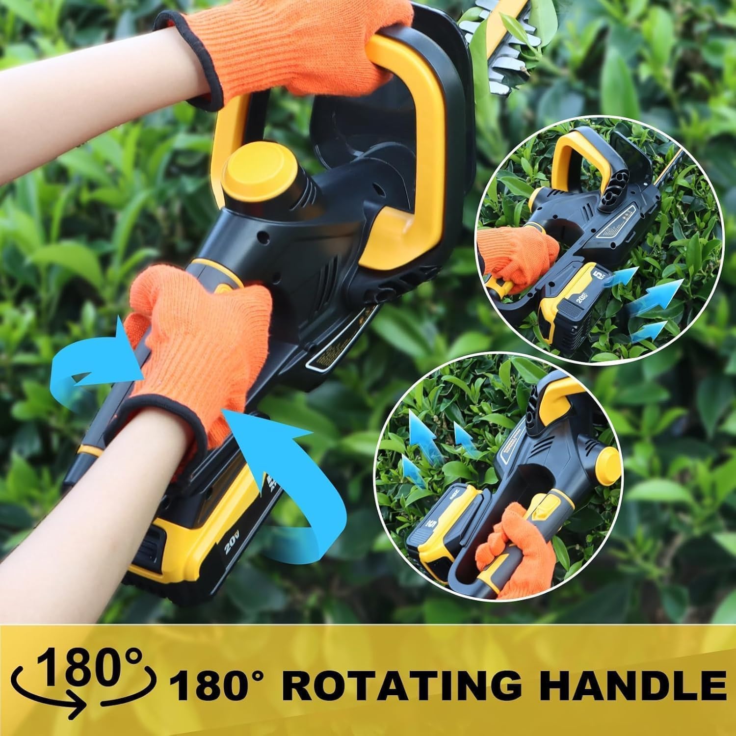 22 Inch Cordless Hedge Trimmer For Dewalt 20V MAX Battery Brushless – Tool Only