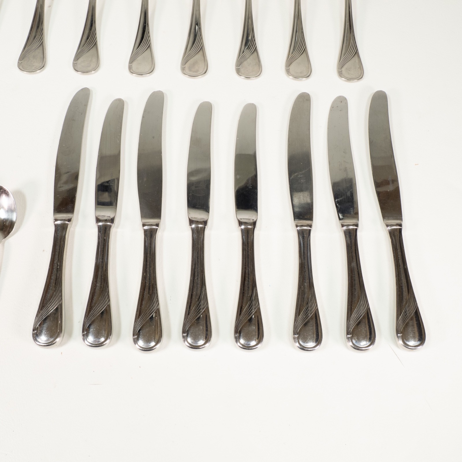 Mafil Vanstahl Unknown Pattern Stainless Steel Flatware Set of 35 Portugal