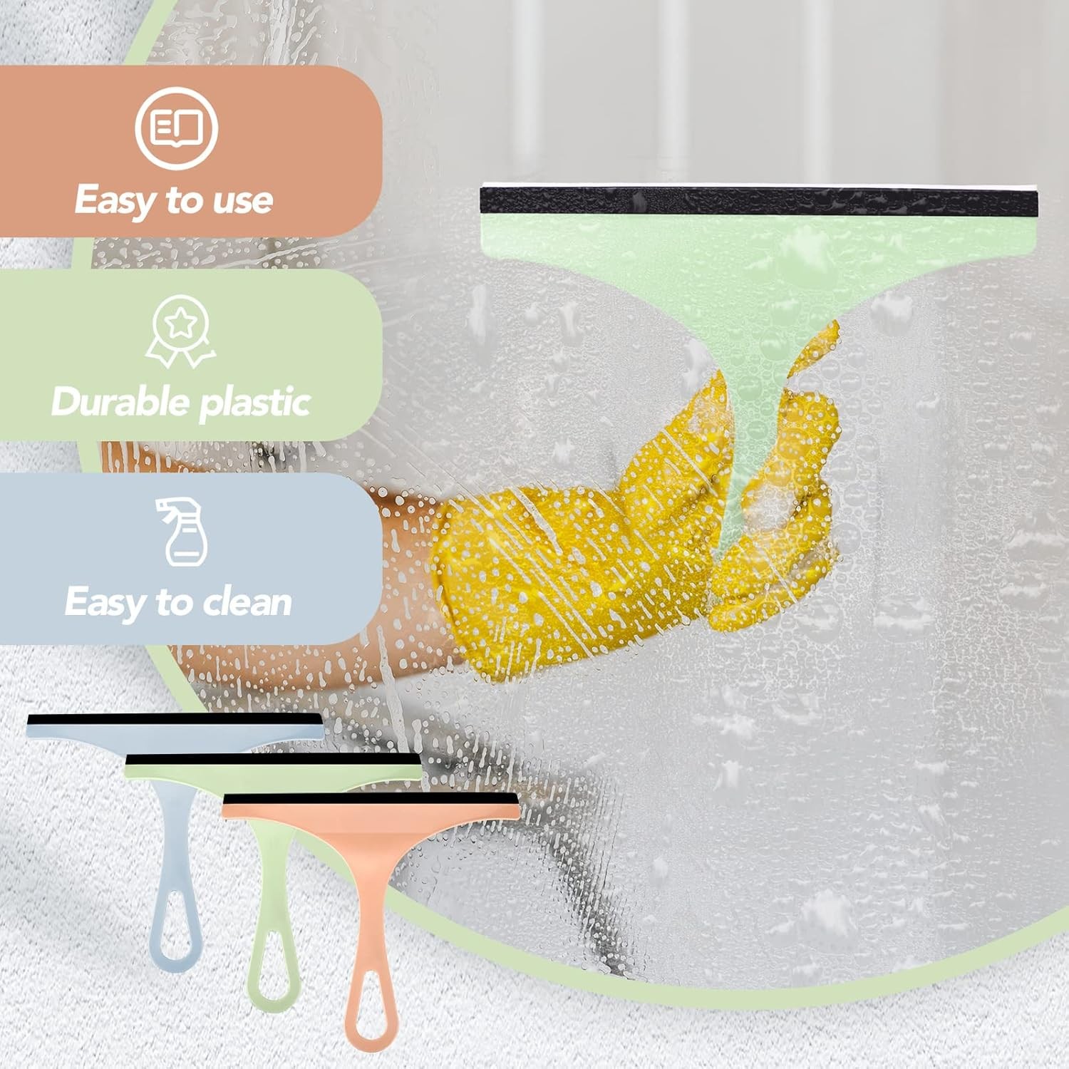 3X Glass Window Wiper Cleaner Squeegee Shower Screen Mirror Home Car Blade Brush