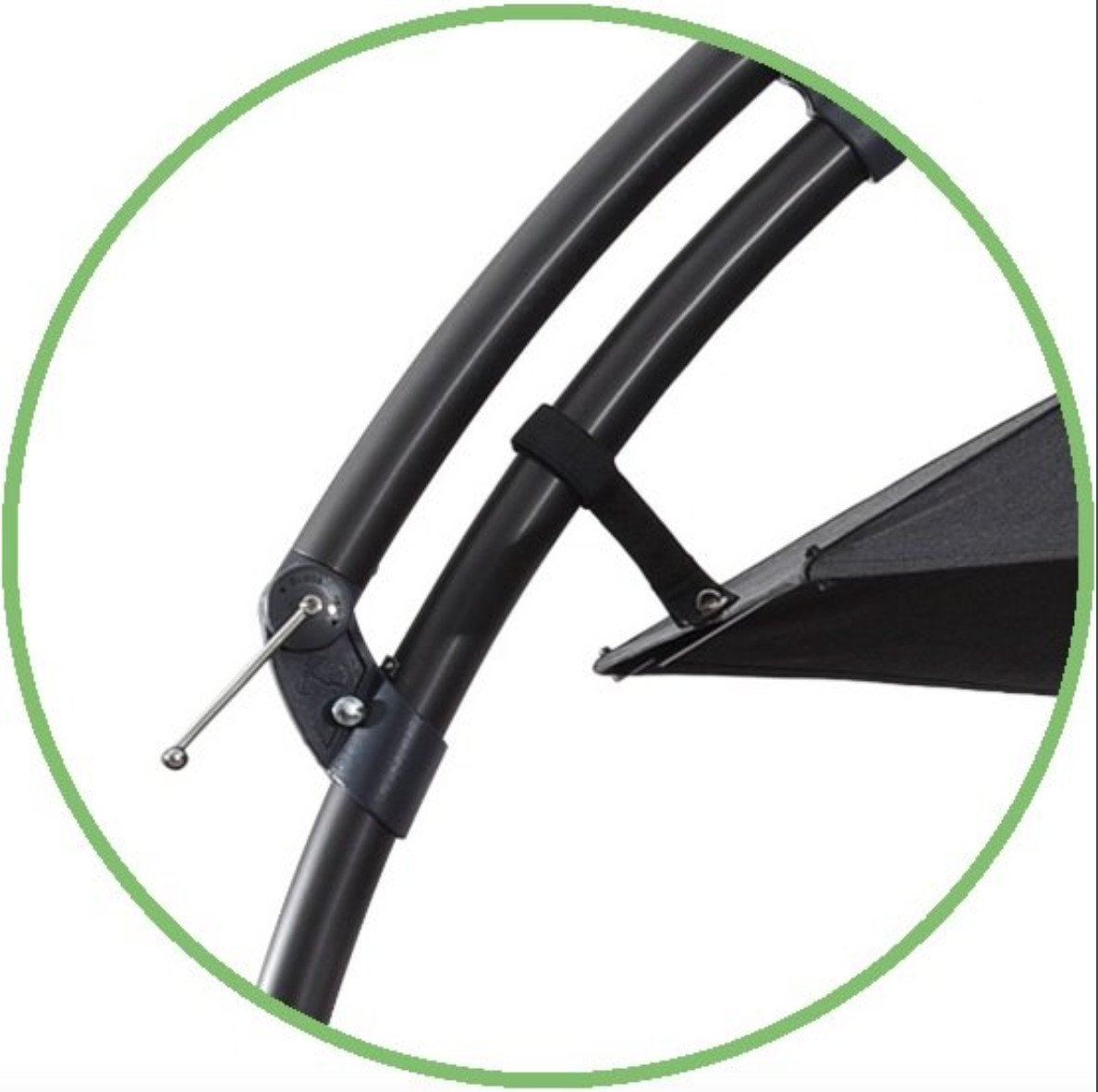 11.5′ Cantilever Umbrella With Base Limited 5 Year Fabric/2 Year Paint Warranty