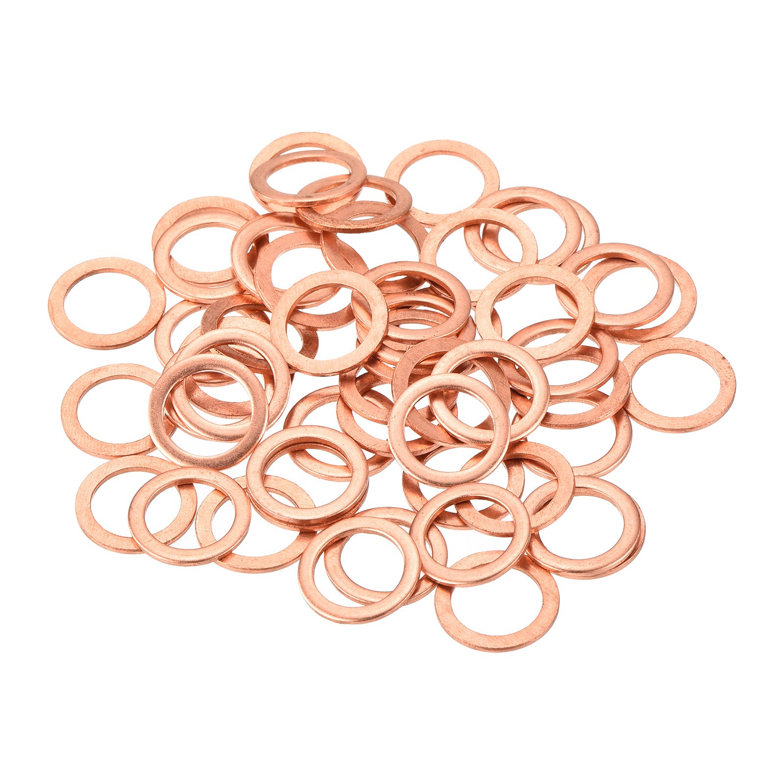 52 Pcs Flat Copper Washers 10x14x1mm Copper Flat Sealing Ring Washers