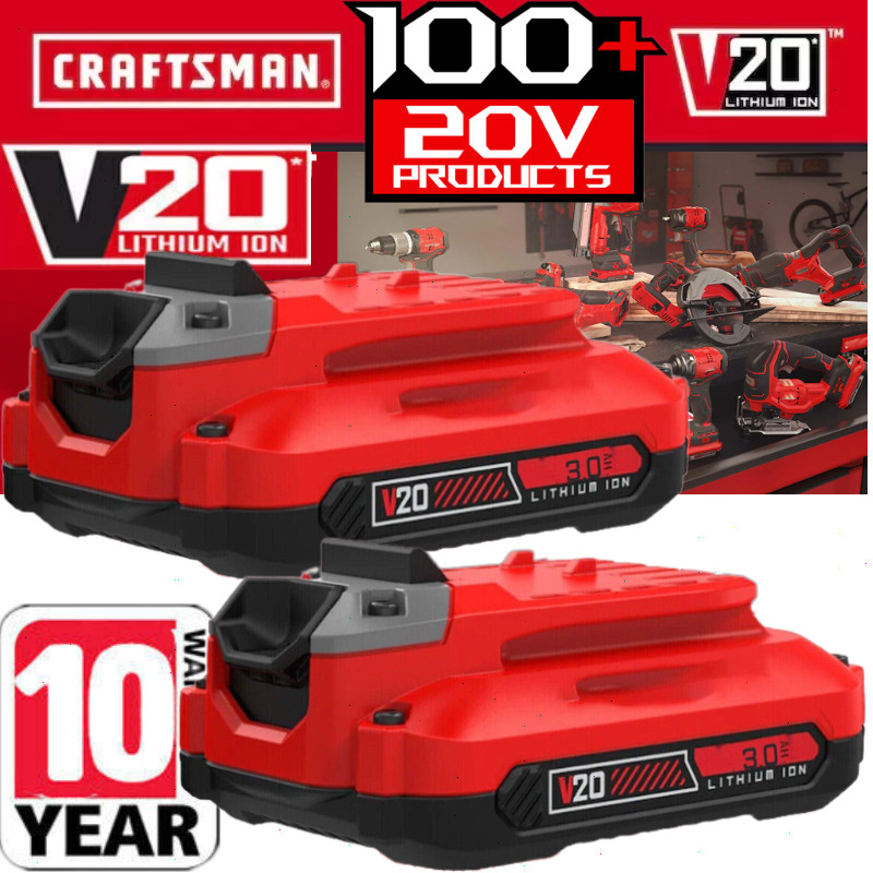2PACK 20Volt For Craftsman V20 8.0Ah Li-ion Battery CMCB204 CMCB202 /Charger