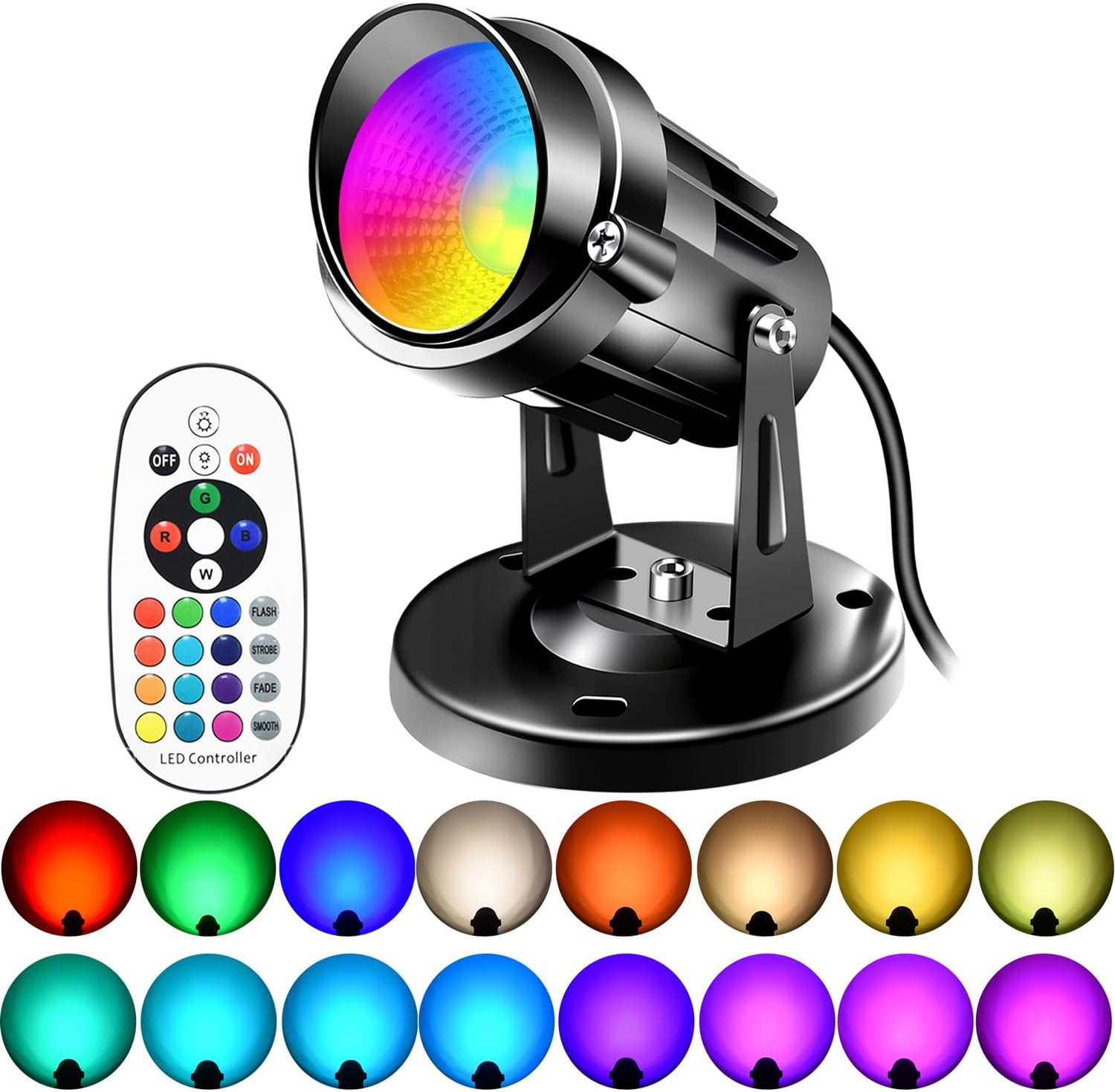 LED Spot Lights Indoor 6W RGBW LED Spotlight with Remote Control Changing Color