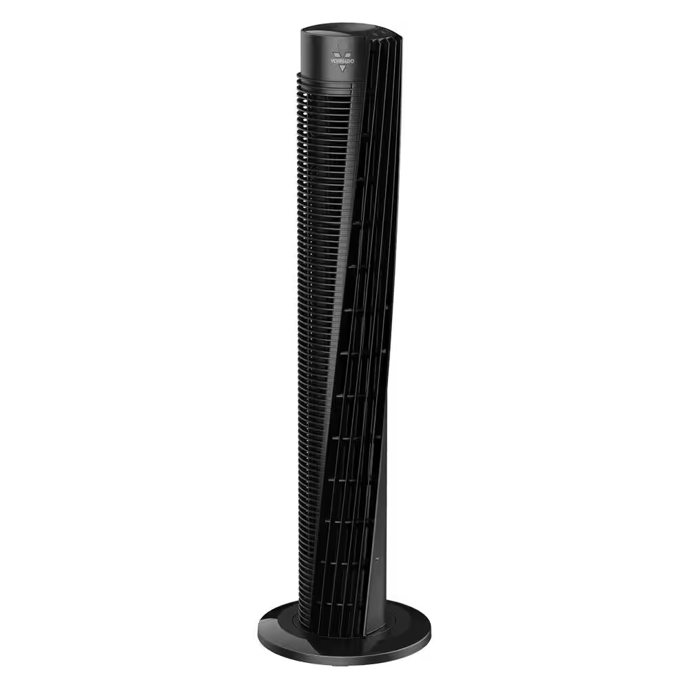 OSC73 37 In. 3 Fan Speeds Tower Fan 37 In. in Black with Remote Control, Oscilla
