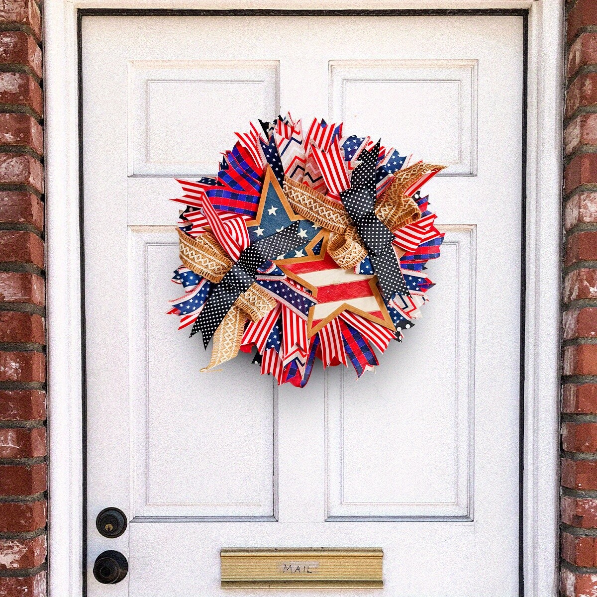 1 PC Patriotic Wreaths Independence Day and Memorial Day Decorations 45CM