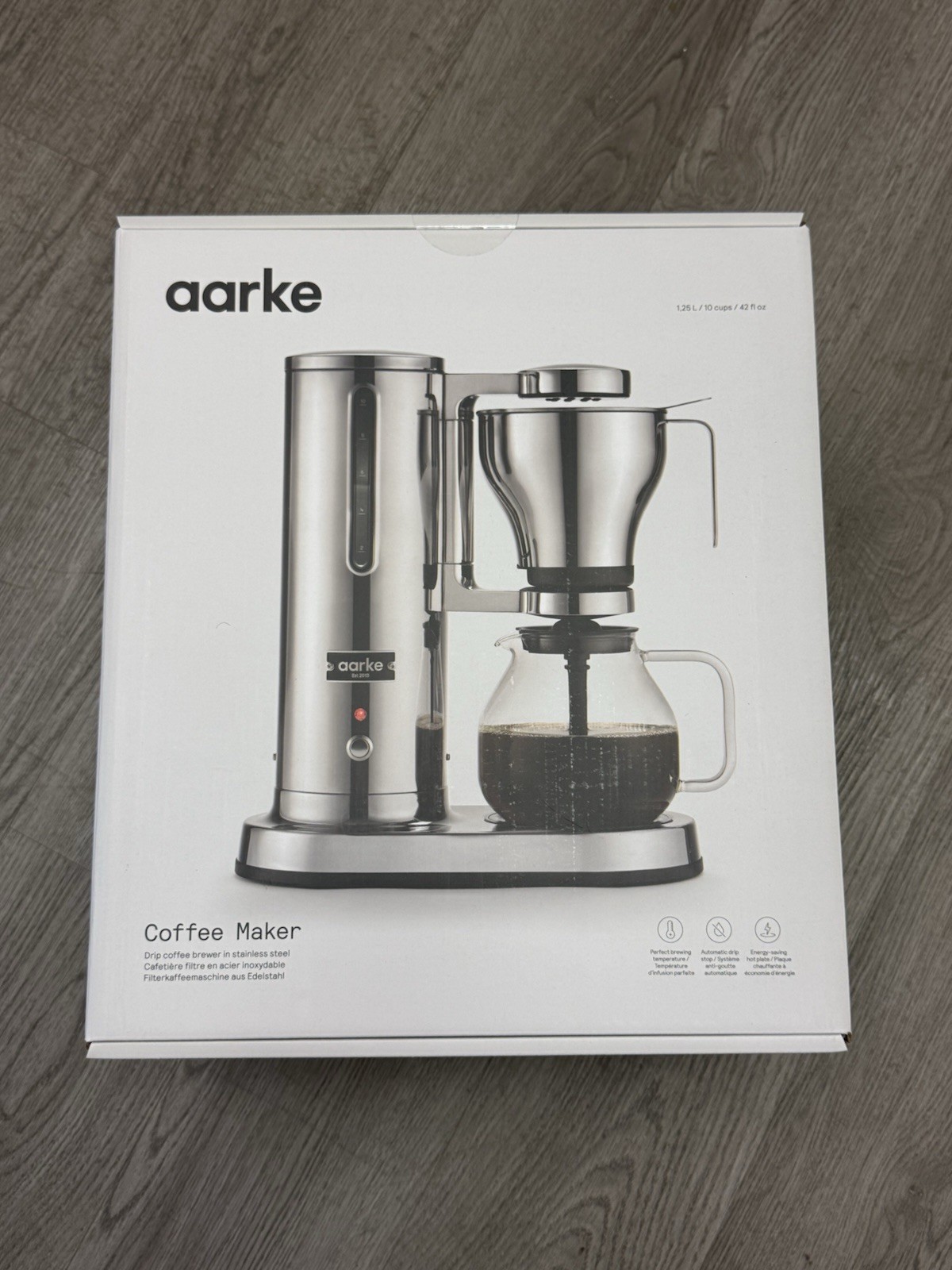 Aarke Stainless Steel Chrome Coffee Maker Electric Drip Coffee Brewer NR: A1306