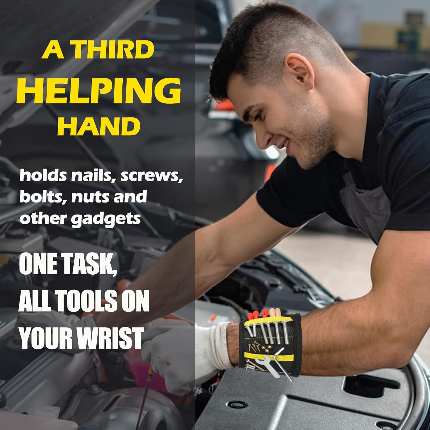 2Pcs Magnetic Wristband For Holding Wrench Screw Nail Bit DIY Handyman