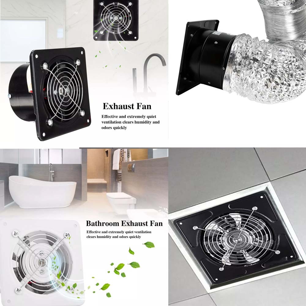 6″ Exhaust Fan Ventilation Extractor Fan 110V 6Inch Wall-Mounted Square Blower