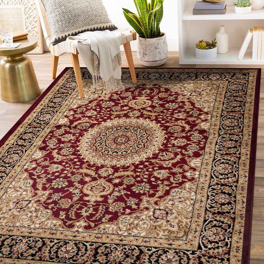Rugshop Traditional Oriental Medallion Area Rugs Burgundy Rug Living Room Rugs