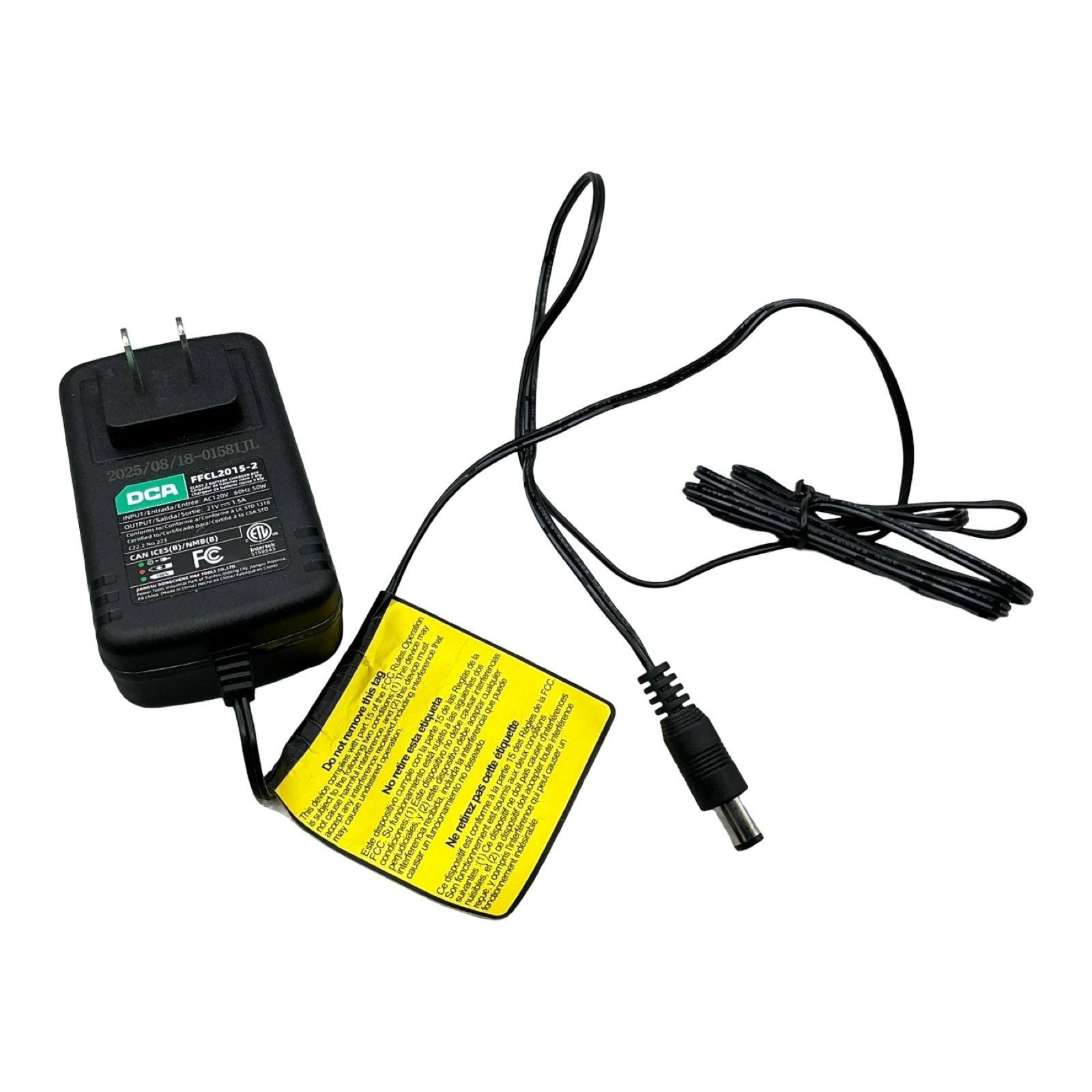 DCA FFCL2015-2 Class 2 Battery Charger 21V 1.5A Power Adapter