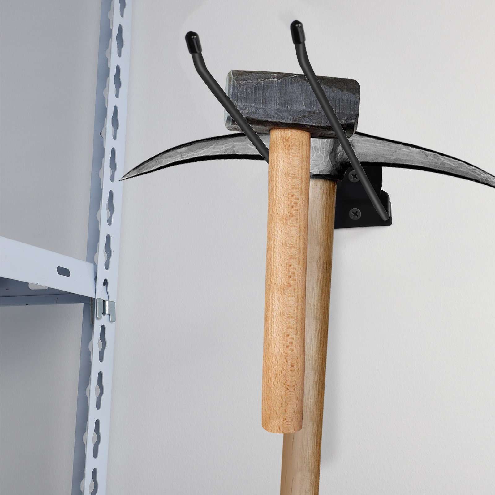 2PCS Heavy Duty Wall Mount Tool Hooks Steel Storage Rack Garage Garden Organizer