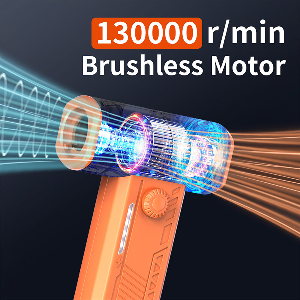 Handheld Dust Blower Stepless Speed Adjust Rechargeable Fan for Home Car Camping