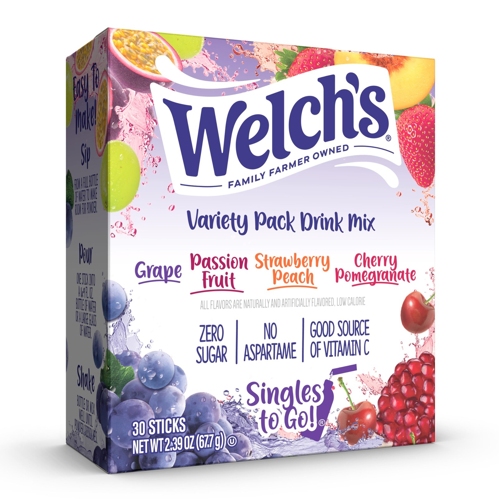 Welch’s Singles To Go Variety Pack, Watertok Powdered 0.08 Ounce (Pack of 30)