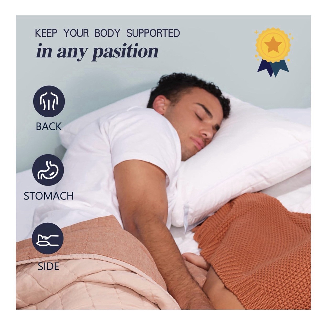 Nuzzle Cooling Adjustable Pillow for Side Standard SIze (Set of 2), White