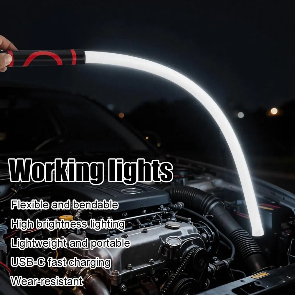 75cm Flexible LED Flashlight Stick Bendable Work Light With 3 Brightness Modes