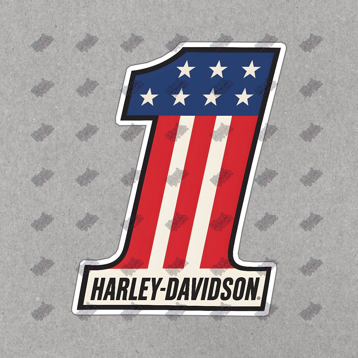 Bold Harley Davidson 1 Vinyl Sticker Patriotic American Flag 3 inch #9168