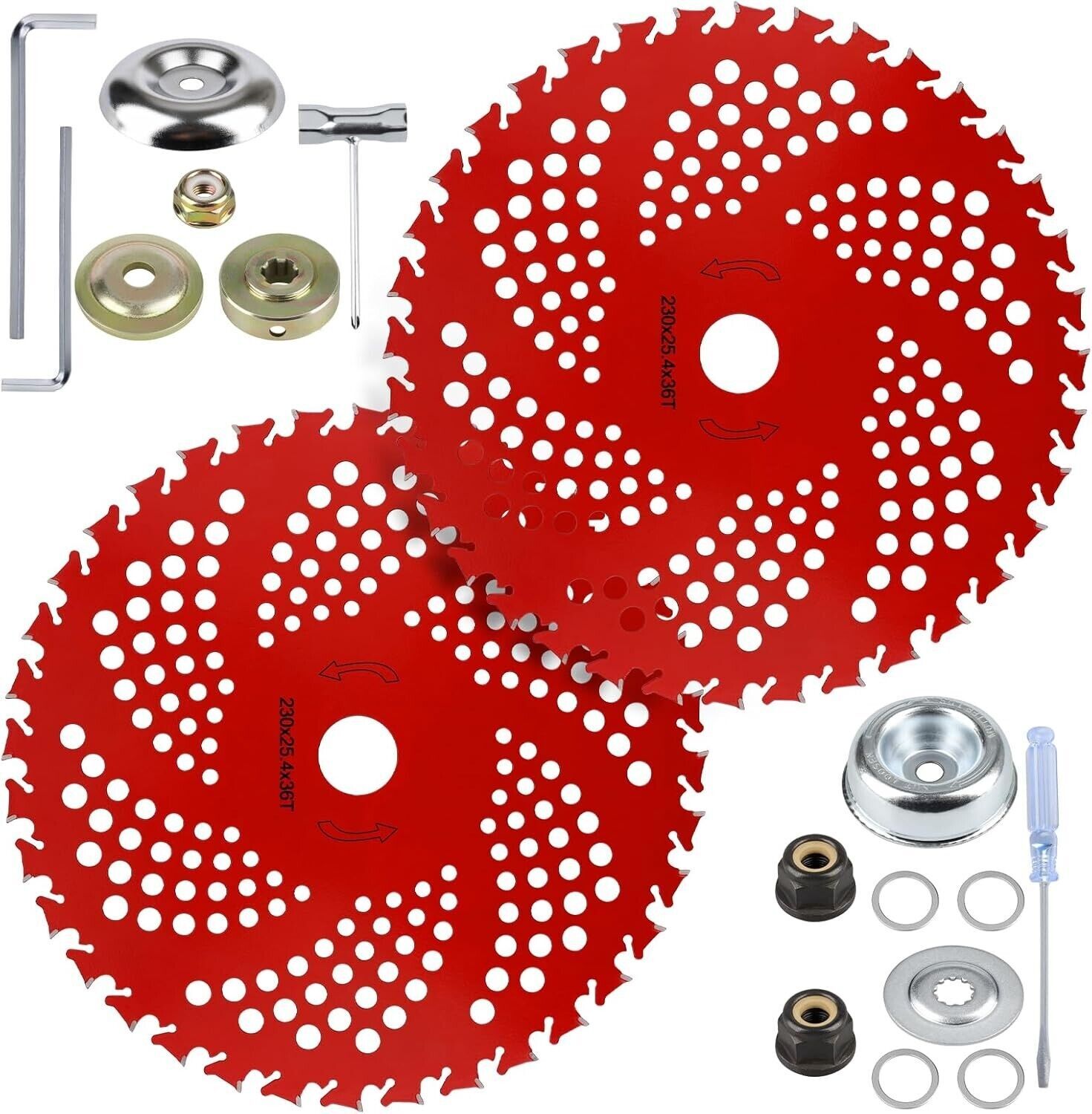 4 Pack 9″ Carbide Tip Circular Saw Brush Cutter Trimmer Weed Eater Blade Sets