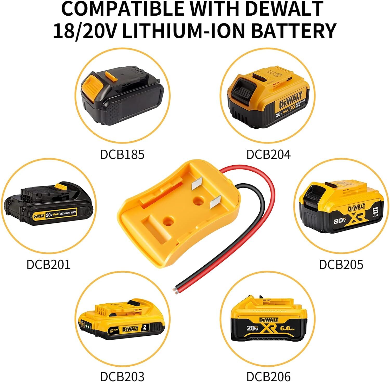 Power Connector DIY Battery Adapter Holder Dock For DeWalt 18V/20V Max Battery
