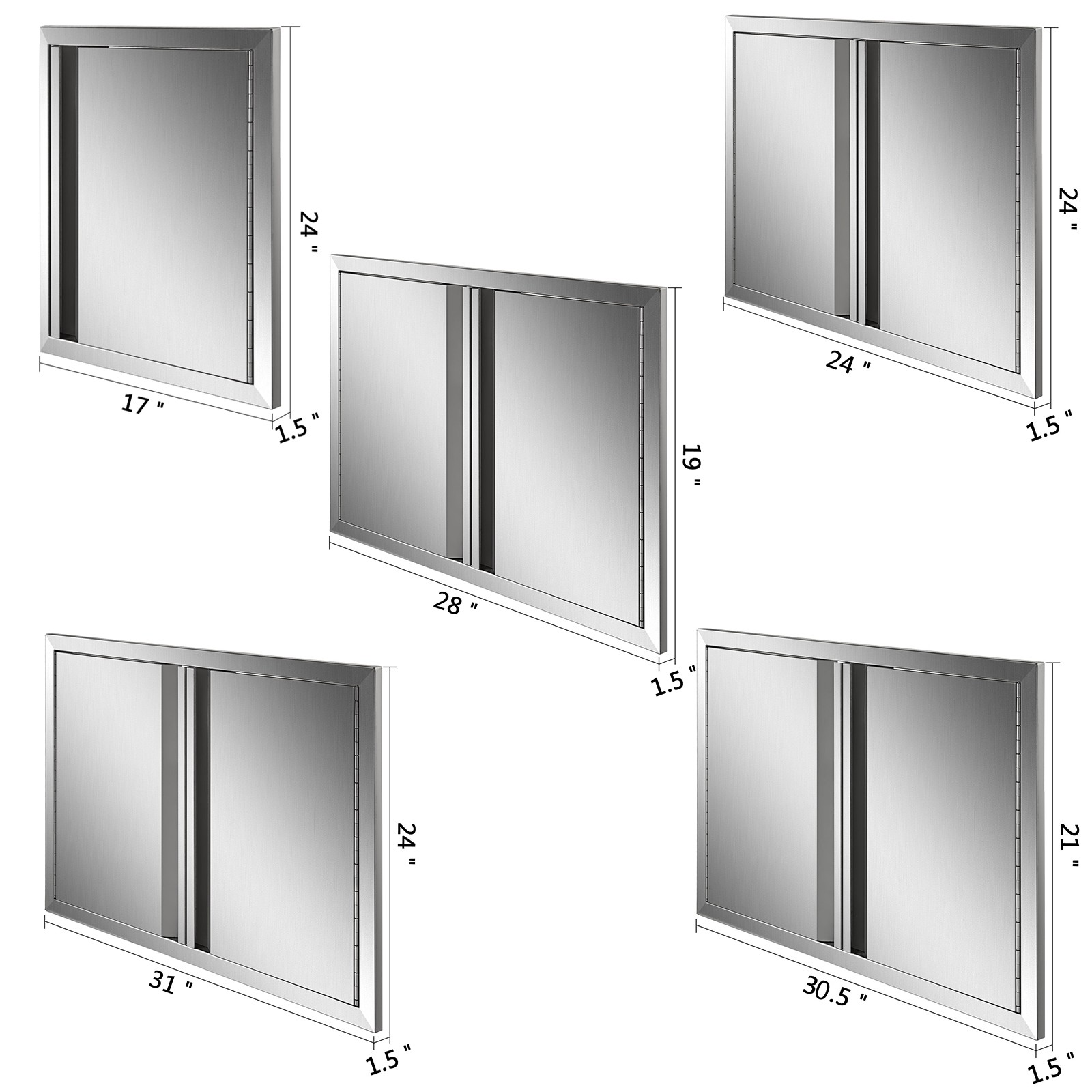VEVOR Outdoor Kitchen BBQ Island Door Stainless Steel Double Single Access