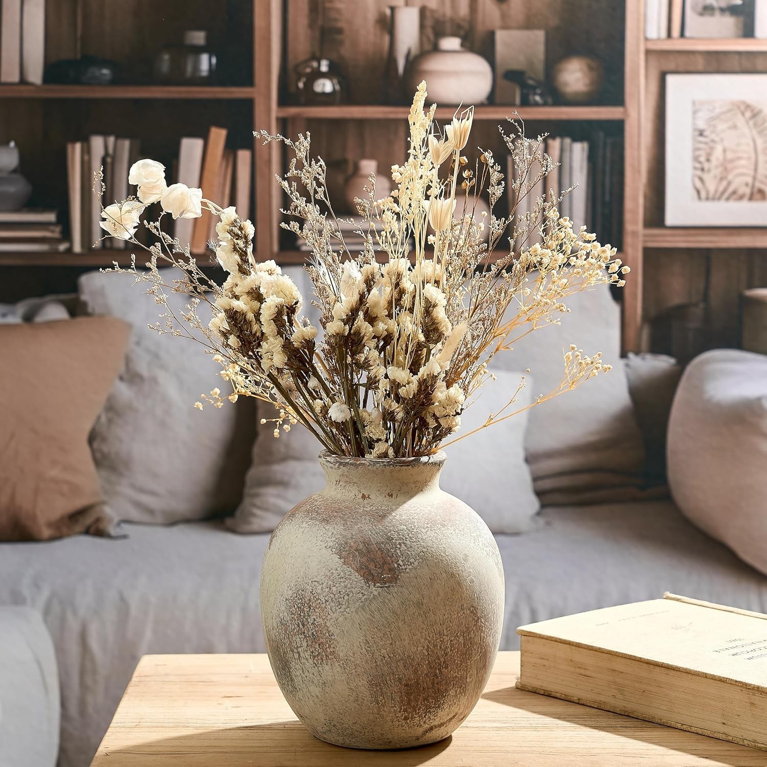 7.48 Inch Waterproof Ceramic Vase – Boho Rustic Decor for Every Occasion