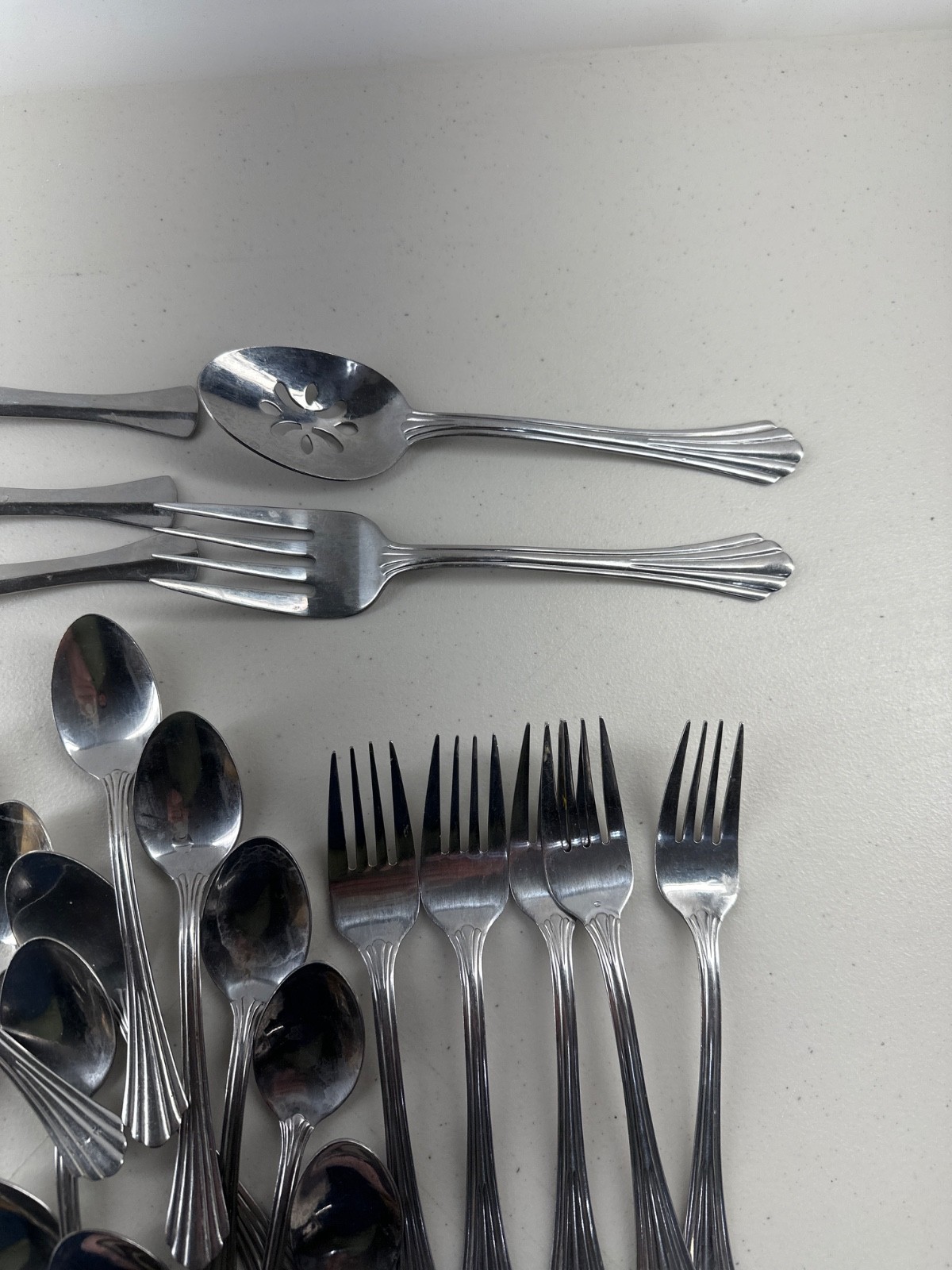 Oneida Dublin Stainless Lot of 59 Forks Spoons Misc Flatware Vintage Parts Set