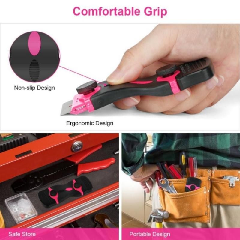 Double Edged Razor Blade Scraping Tool Set with 10 Plastic & 10 Metal Blades