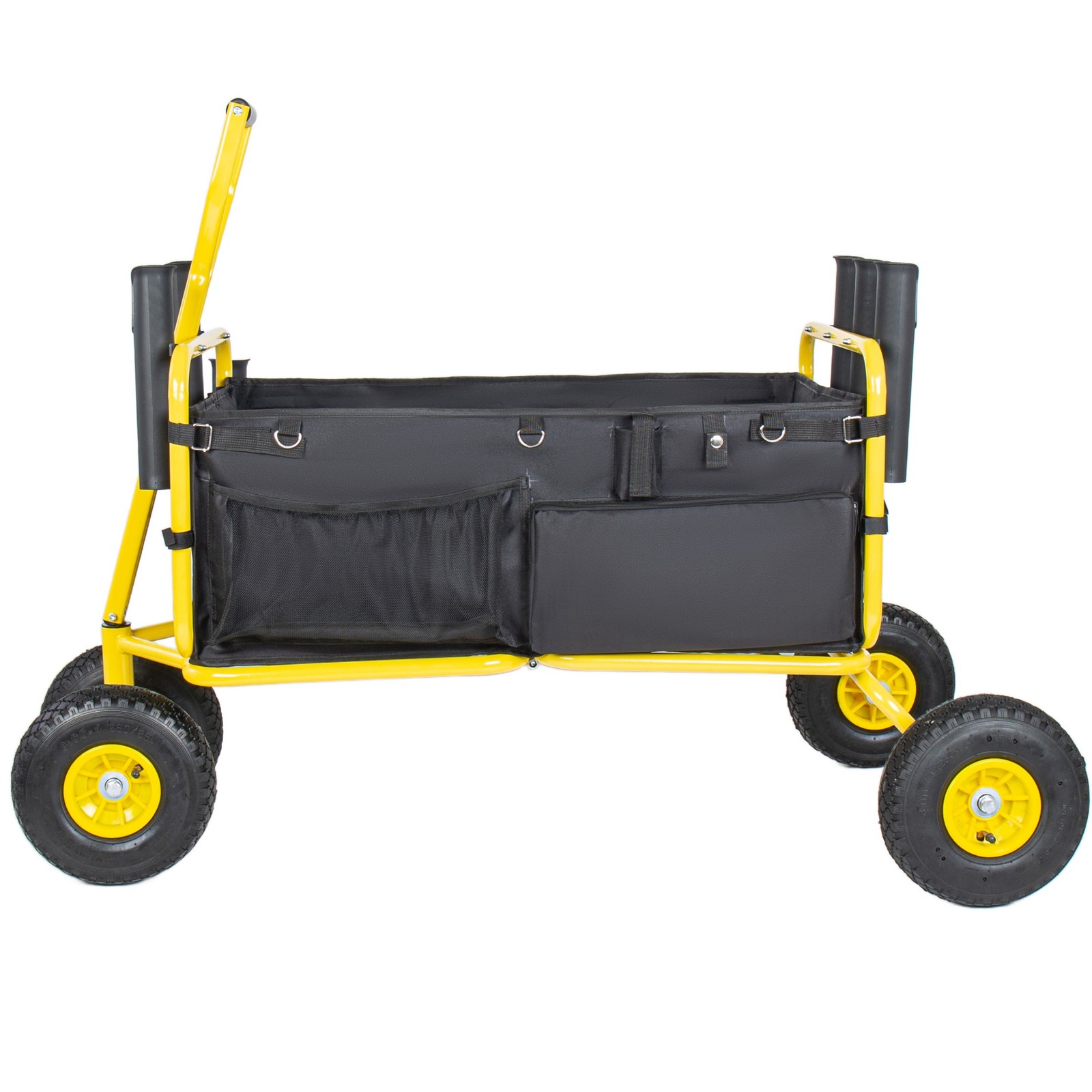 550lb Large Capacity Fishing Collapsible Wagon w/ All-Terrain Wheels&Rod Holder