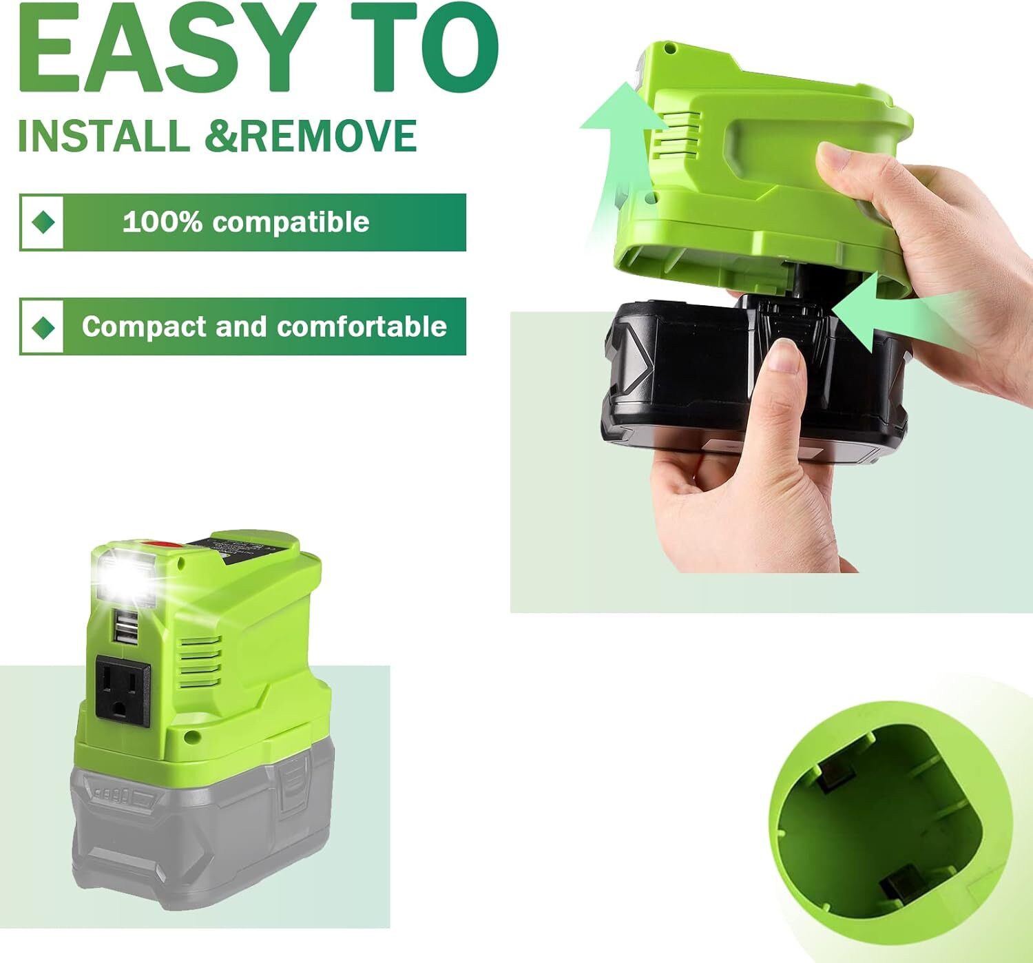 150W Power Inverter Generator for Ryobi 18V Battery DC To AC 110V Power Station