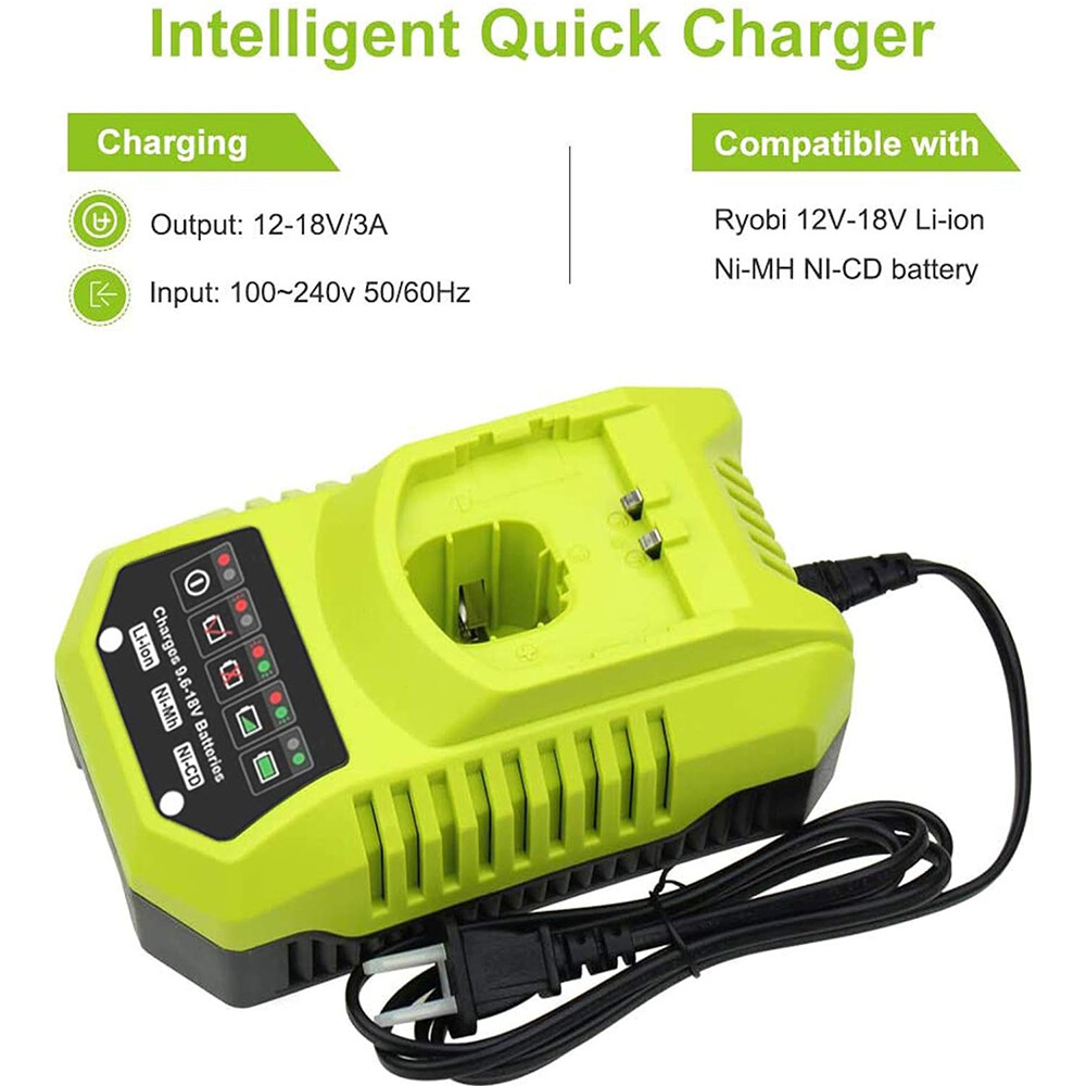 For Ryobi One + 18 Volt P117 18V PCG002 Lithium Ion Battery Charger Li-ion