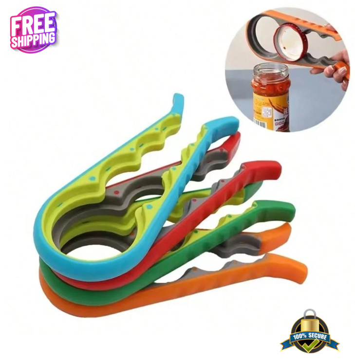 4-in-1 Jar Bottle Opener Grip Wrench Multi-Purpose Kitchen Tool