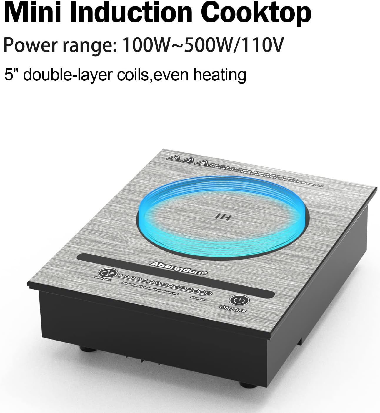 Mini Induction Cooktop, Portable Induction Cooktop 500W for Moka Pot & Small Coo