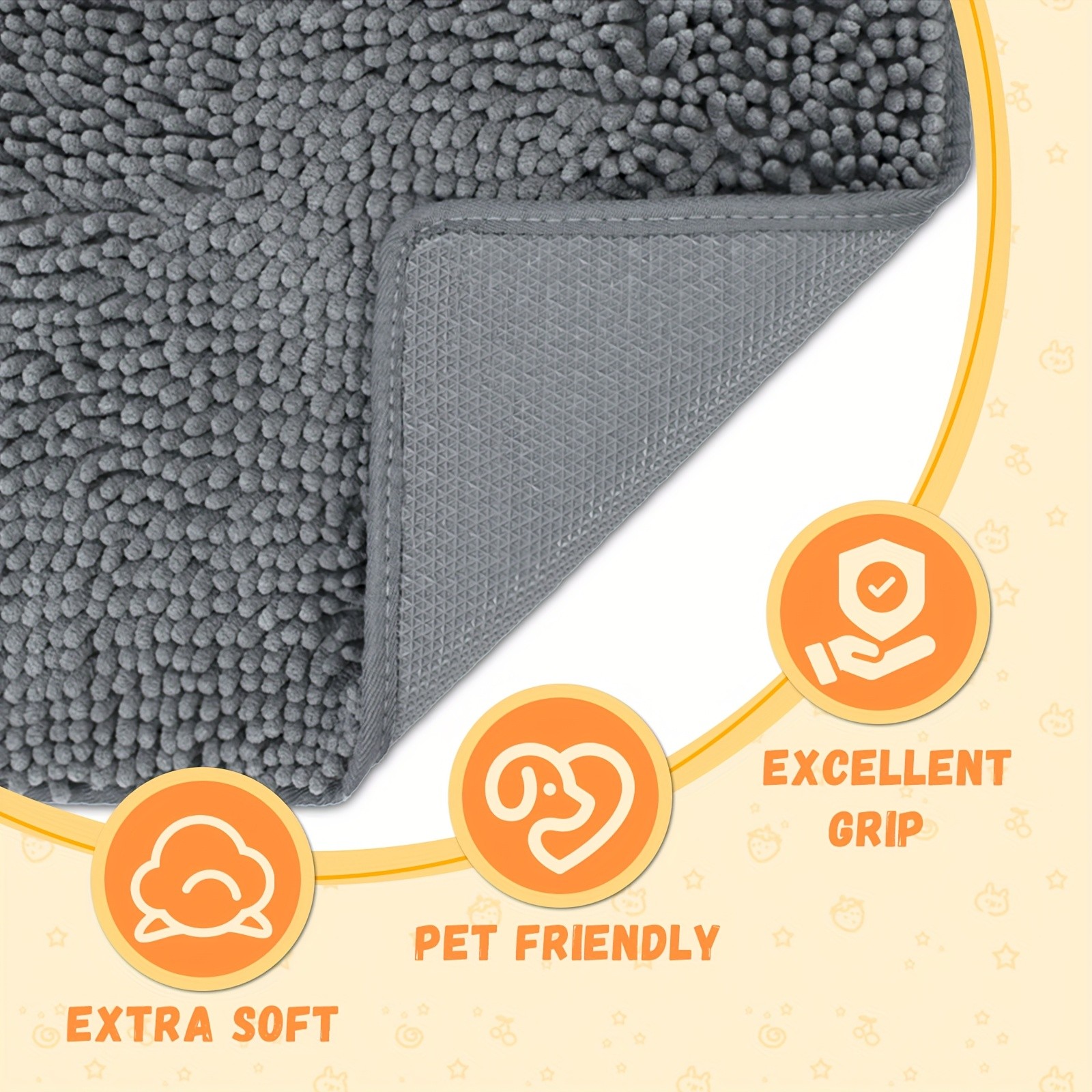 2PACK Absorbent Dog Door Mat For Muddy Paw Non-Slip Washable 24x17inch/32x20inch