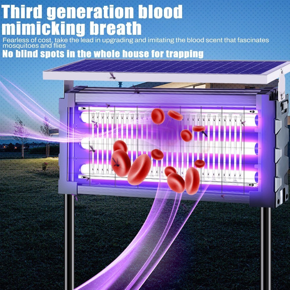 2PCS Solar Bug Zapper Outdoor 4500V Mosquito Fly Trap Insect Killer for Backyard