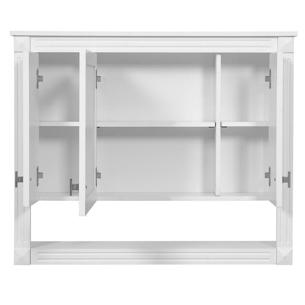 35in Bathroom Wall Cabinet w/Mirror,Wall Mounted Medicine Storage ,Open Shelf