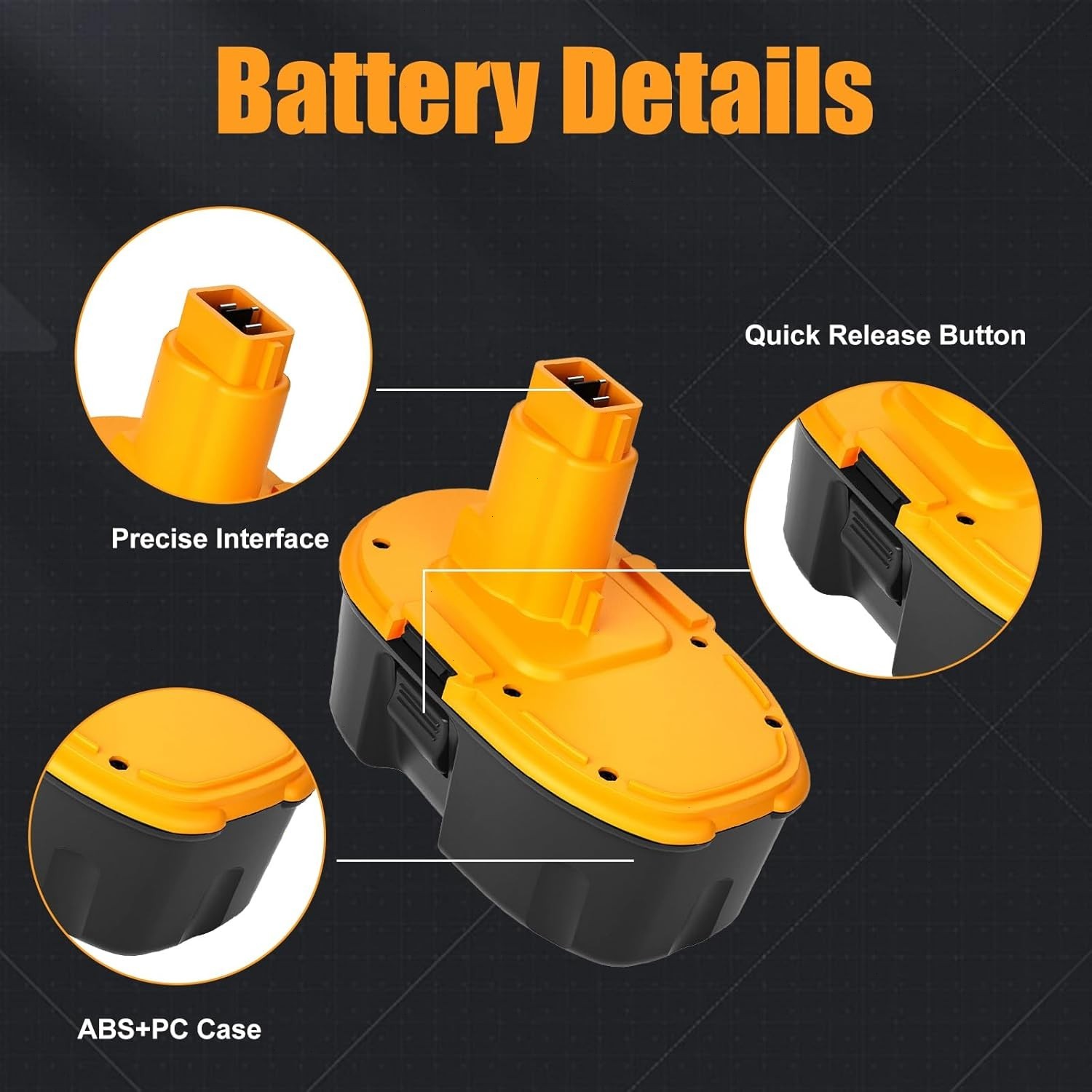 4PACK 2PACK 18V For Dewalt 18 VOLT XRP Ni-MH 7.0Ah Battery DC9099 DC9096 DC9098