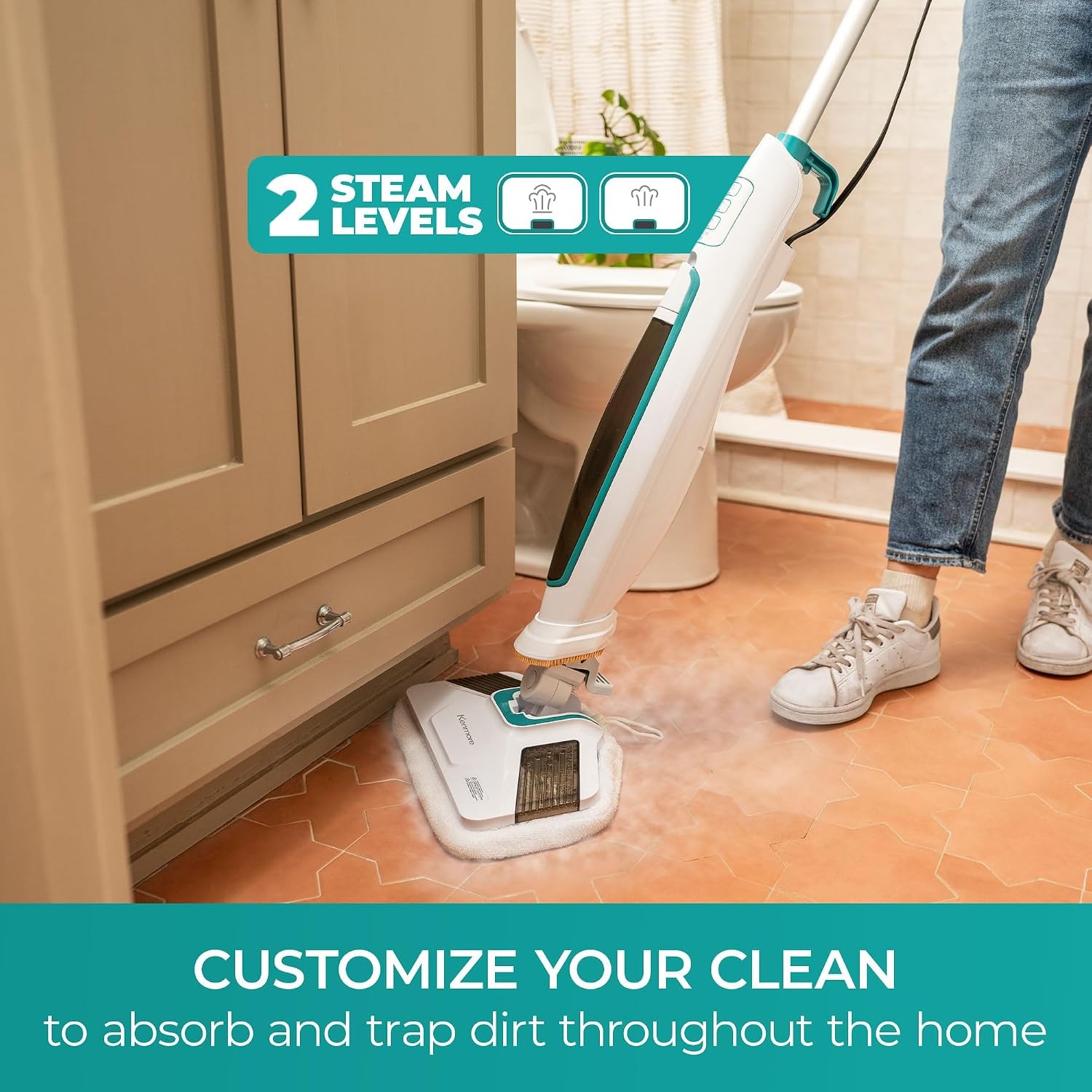 Kenmore SM2060 S200 Steam Mop 2 Modes Quick Heat Washable Pads Hardwood Tile