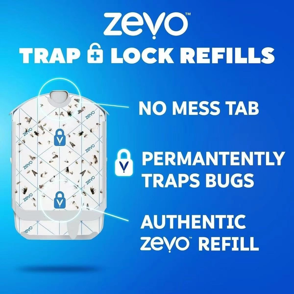 10 PACK-Zevo Flying Insect Trap RefillCartridges -Easyto Use