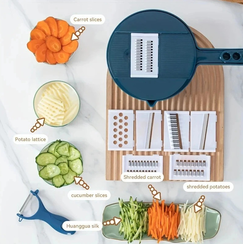 9-in-1 Vegetable Cutter Multi-Functional Slicer Grater Kitchen Tool NEW