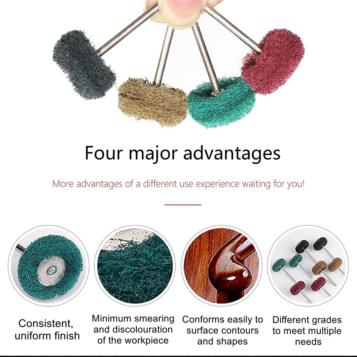 80PCS Abrasive Metal Polishing Buffing Wheel Burr Kit Set for Dremel Rotary Tool